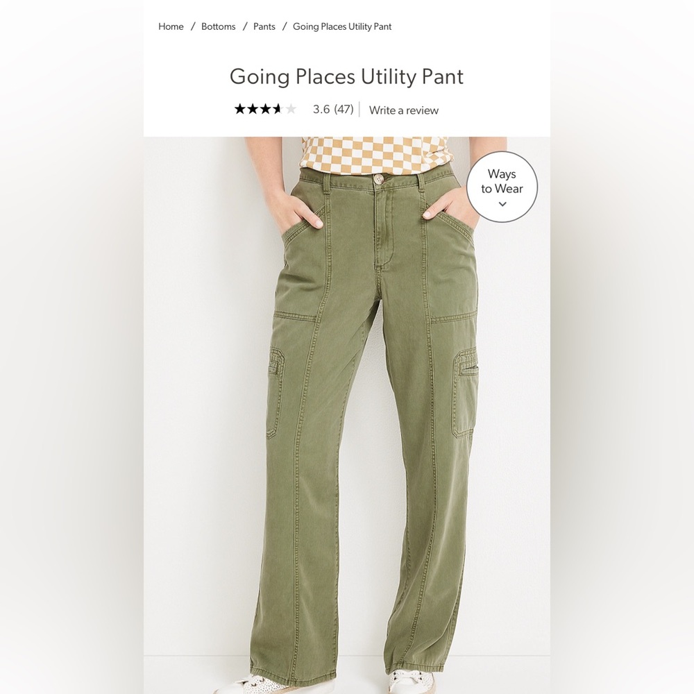 Maurice’s Loose Fit Utility Pants size 8